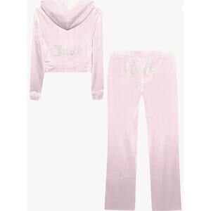Juicy Couture Women's Bling Velour Tracksuit US X-Large Soft Glow